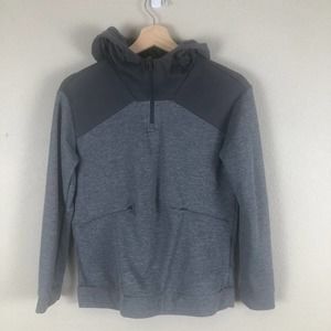 All In Motion‎ Hoodie Sweater Gray 1/4 Zip Lightweight Pockets Casual Size Large